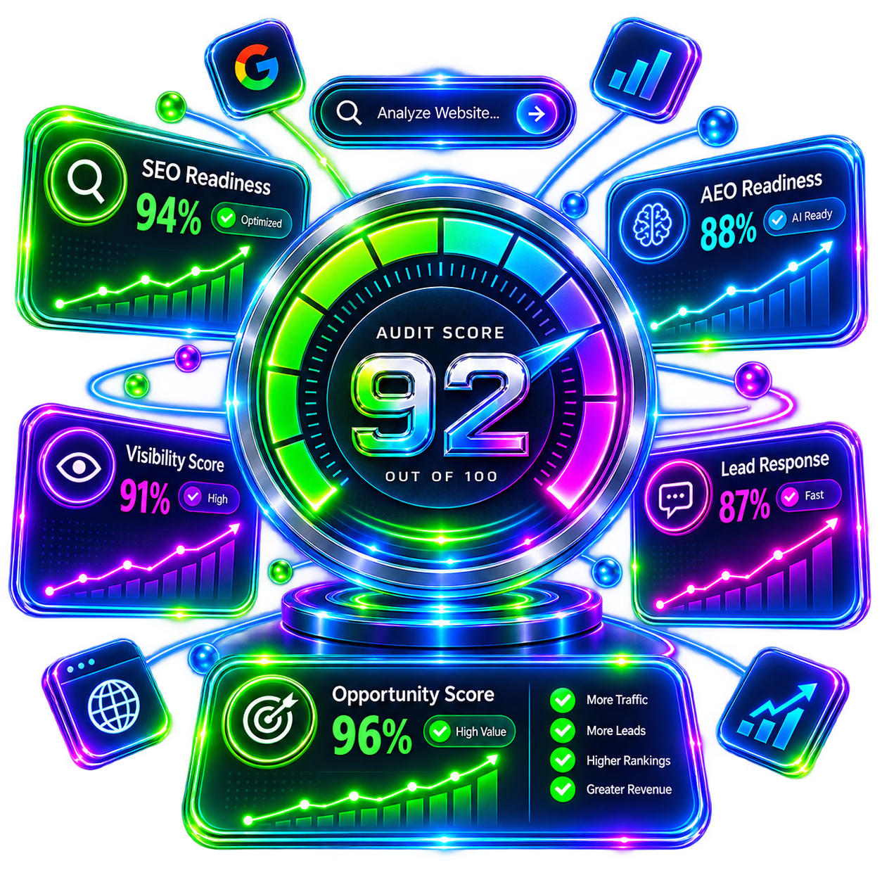 AI search visibility score dashboard