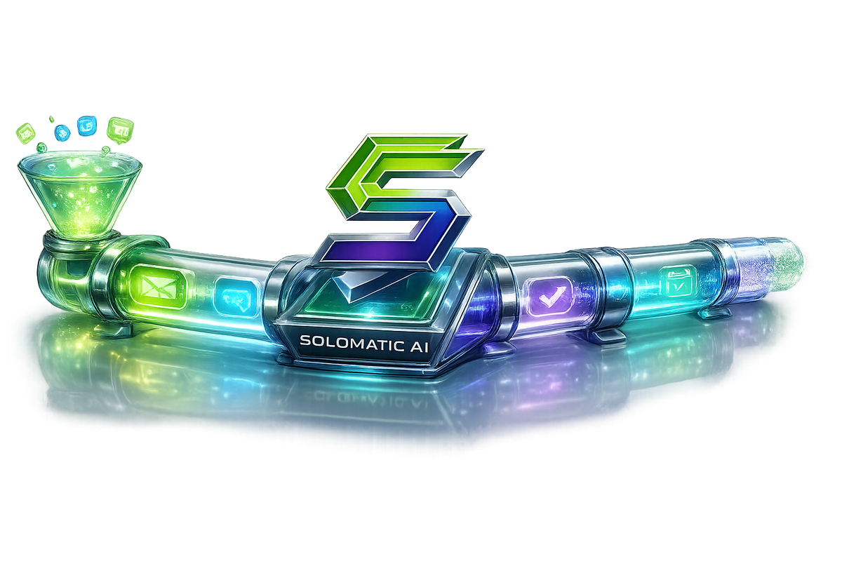 SoloMatic Speed-to-Lead pipeline — funnel to checklist to email to calendar
